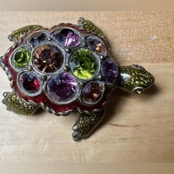 Jay Strongwater Swarovski St. Petersburg Sasha Jeweled Turtle Small Trinket Box - Picture 2 of 4